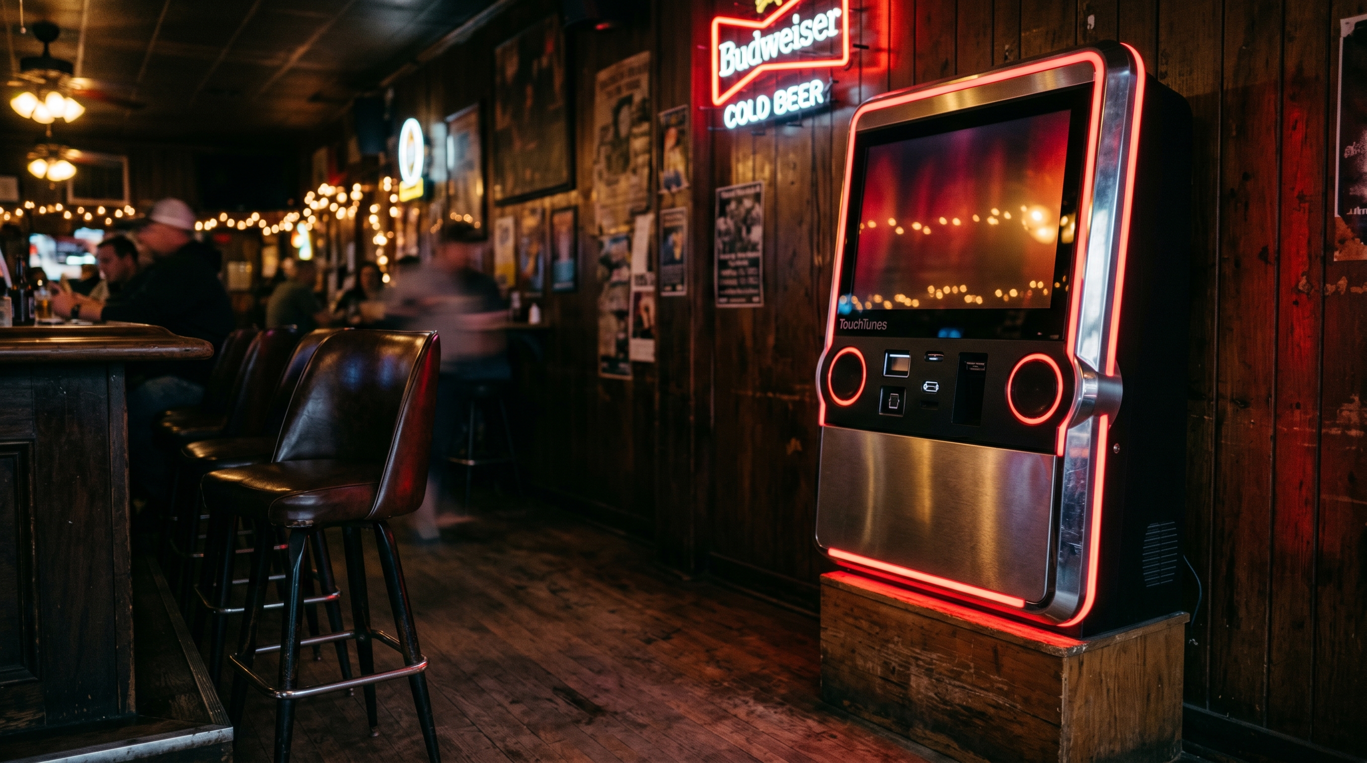 Jukeboxes placed by Social Amusements — TouchTunes & AMI, authorized.