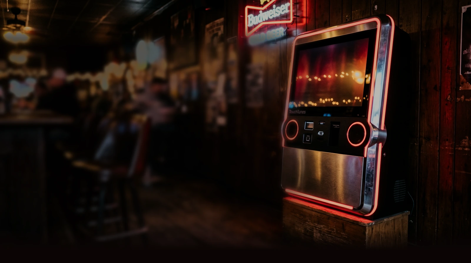 Jukeboxes placed by Social Amusements - TouchTunes & AMI, authorized.